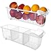 Refrigerador Cajón Organizador (2Pack) - Refrigerator Almacenamiento (40cmx12cmx12cm) - Heladera Organizadora para Guardar Vegetales Frutas, Transparente