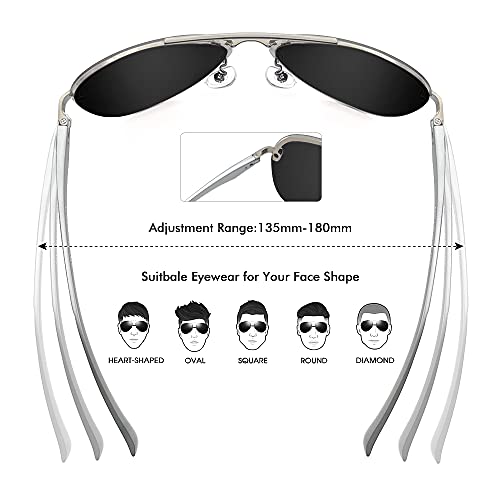 Image of Aviator Sunglasses for Men and Women Polarized Mirrored for driving