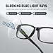 resjok 3Pairs Reading Glasses Men - Blue Light Blocking with Spring Hinge Square Readers for Men Women Anti Eyestrain (Black, 2.5x)