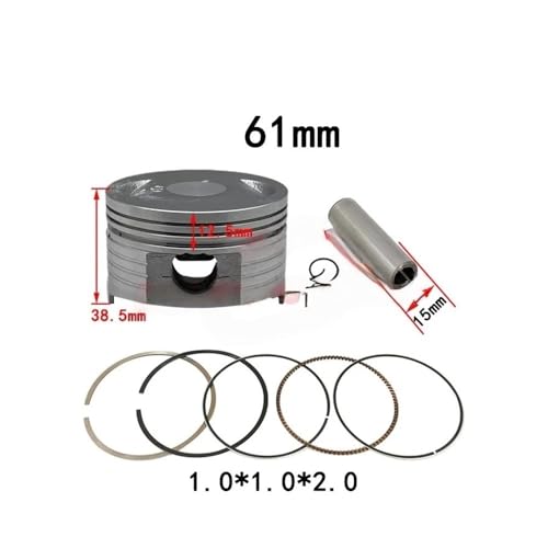 Kit piston moto 61mm : résolvez les fuites de compression du bloc GY6 - 3