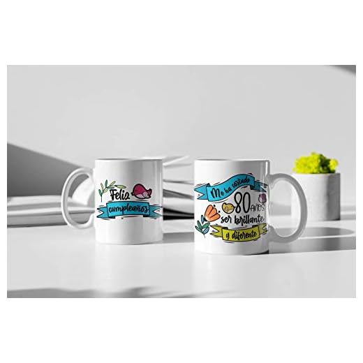 Taza " Me ha costado años ser brillante y diferente"-Regalo Original Feliz Cumpleaños (80 años)