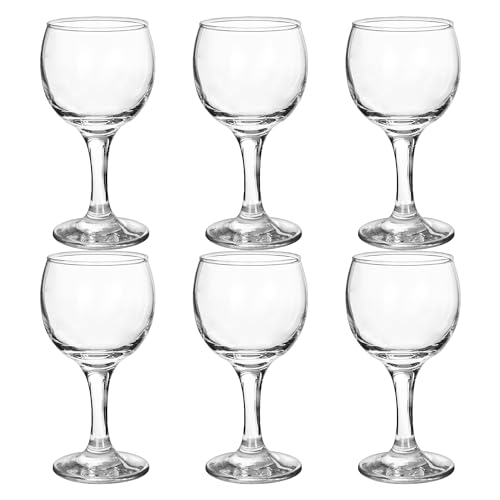 TWO TIGERS Pack 6 Copas de Vino Kouros 210ml. Tamaño: 7,5x7,5x14,5 cm. Copa de Cristal Pequeña para Hostelería, Bar, Restaurantes, Fiestas, Uso Doméstico