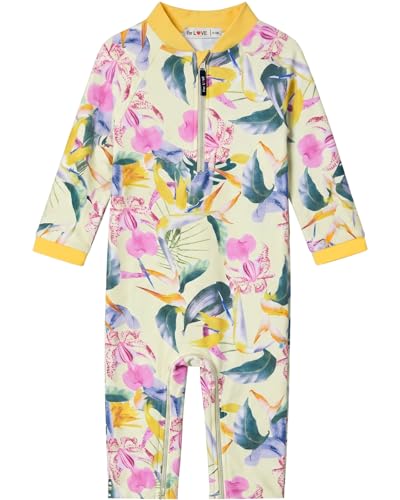 Image of weVSwe Baby Girl Toddler UPF 50+ Rash Guard Swimsuit Sun Protection Beachwear Zipper Bathing Suit 0-3 Years