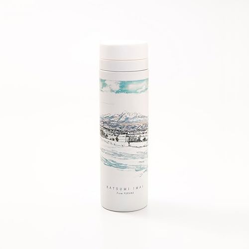 半農半画家 イマイカツミ ≪サーモ ステンレスボトル(300ml)≫〜清水山から望む冬の十勝岳〜 北海道 富良野市 富良野 ふらの ボトル タンブラー 景色 絶景