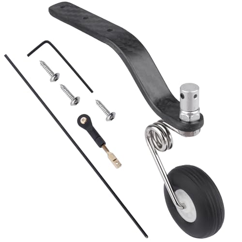 Hobbypark 50cc Nitro Great Plane Landing Gear Carbon Tail Wheel Assembly 1.5 inches Rubber Tire Kit RC Airplane Replacement Parts