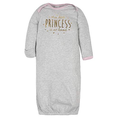 Image of Gerber Baby Girls 4-Pack Sleeper Gown - Soft Cotton Newborn Nightgowns, Elastic Hem Sleepwear Set for Infant Girls