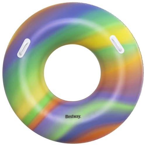 BESTWAY Flotador Hinchable de Playa y Piscina Rainbow Swim Tube 119 cm Multicolor