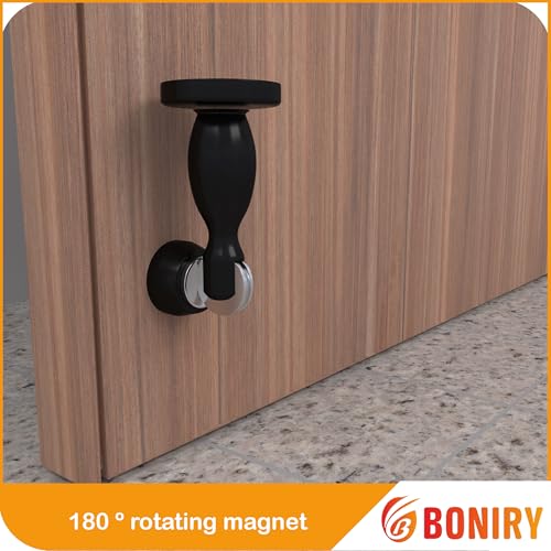 Image of Boniry Premium Magnetic Door Stopper | Durable, Stylish & Rustproof | Protects Doors | Strong Hold, Easy Installation | Perfect for Home & Office Use (1, Black)