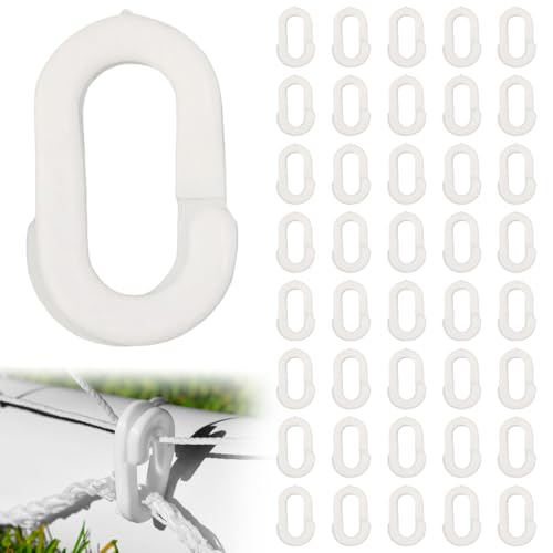 TRKETK 40 clip per rete da calcio, resistenti alle intemperie, accessori per porte da calcio, in plastica, clip per reti da calcio all'aperto, calcio, golf, tennis, facili da montare (bianco)