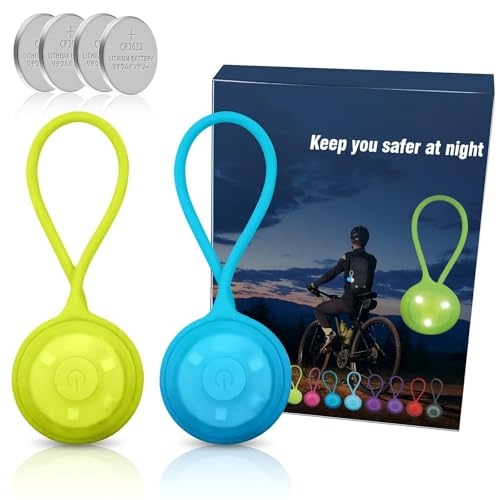 BTDZDD Led Blinklicht, Reflektoren Kinder/Blinklicht Schulranzen/Leuchtanhänger Hund/Schulranzen Licht, für Kinder, Jogger, Haustiere und Radfahrer (Gelb + Himmelblau)