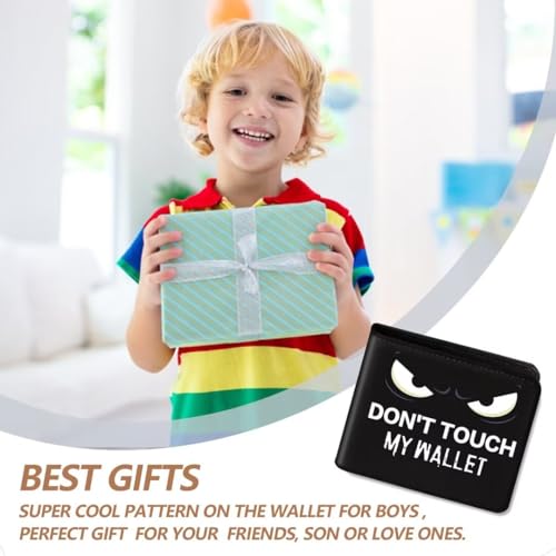 Image of Kids Wallet for Boys, Cool Wallets for Teen Son Ages 4 5 6 7 8 9 10 11 12 13 14 15 16, Leather Bifold Purse with Coin Pocket ID Window, Christmas Birthday Gift for Kid Men Boy Youth Guys