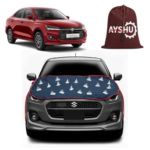 Image of AYSHU Dustproof Car Protection with Spikes for Dogs Compatible with Maruti Suzuki Swift Dzire | Anti-Scratch Bonnet Guard | Heavy Duty Waterproof & UV Resistant Car Body Cover, Black