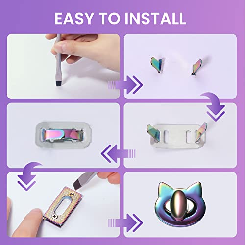 Cierre giratorio de mariposa para reparar y crear bolsos diy 6