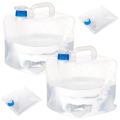 BENBENGO Wasserkanister Faltbar 2 Stück Trinkwasserkanister 10L Faltbarer Wasserkanister mit Hahn Kanister mit Zapfhahn BPA frei Wasserbehälter Faltkanister für Camping Outdoor & Notfall