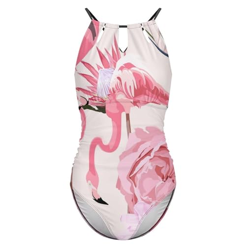 Monokini gainant femme pour camoufler les rondeurs maillot une pièce aquarelle