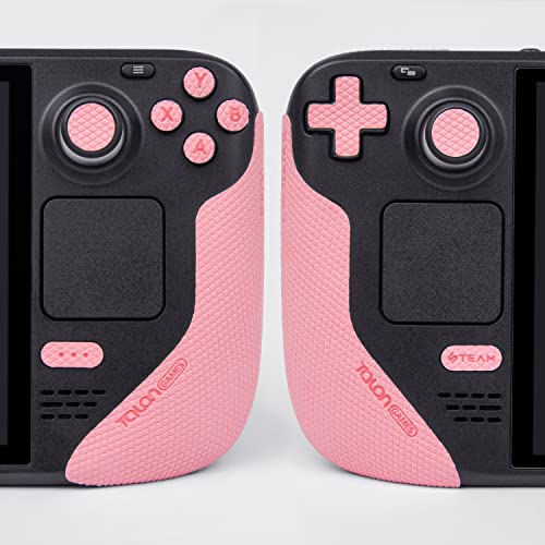Image of TALONGAMES Controller Grips Compatible with Steam Deck OLED /Steam Deck Controllers, Anti-Slip, Sweat-Absorbent, Textured Skin kit, for Handle Grips, Buttons, Triggers, D-pad (Pro - Pink)