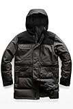 TNF's Longest Herren Parka Wasserdicht, Atmungsaktiv, Nähte versiegelt, DryVent 2L Shell Standard Fit Twill Heather Gewebe mit DWR Finish Feste Kapuze mit Kinnschutz Stormflap mit Klettverschluss bedeckt die Zweiwege-wendel-Mitte Frontreißverschluss Reverse-Coil-Reißverschluss Brusttasche Patches Tasche auf der Brust Reißverschluss untere Handtaschen Innenfach sicherer Reißverschluss Medienkompatibel Ärmelabschluss Drop-tail-Saum