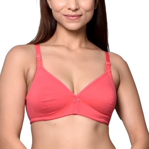 Image of Inner Sense Organic Cotton Bamboo Nursing Bra for Women I High Coverage Feeding Bra with Lace Detailing on Neckline I Non Padded Maternity Wear with Wirefree Design