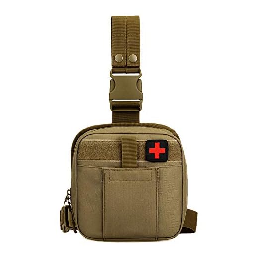Bolso de Pierna Tactica Botiquín Primeros Auxilios Médico Auxilios Ifak Utility Pouch MOLLE Militar Médico al Aire Libre,Marrón