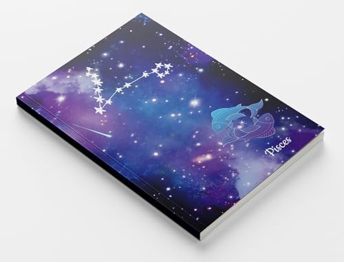 Image of AccuPrints A5 Premium Soft Bound Notebook Size 5.8 * 8.25 inches Diary for Girls and Women (144 Ruled Pages with planner, 80 GSM) (Pisces zodiac signs)