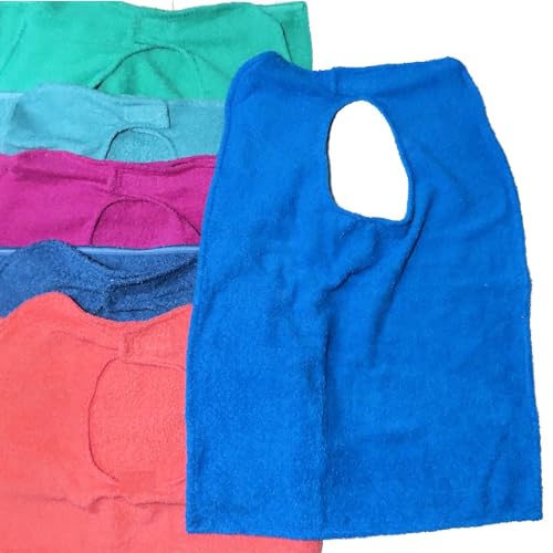 Adult Bib Made With Quick Dry Terry Cloth, Adult Small or Large Clothing Protector, Color Choice
