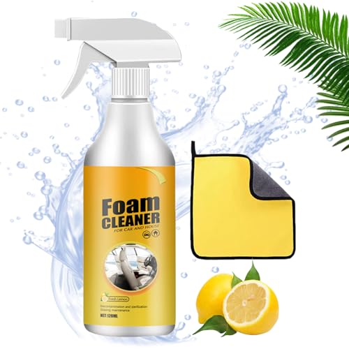 Easy Glow Magic Foam Cleaner, Easyglow Magic Foam Cleaner, All-Purpose Rinse-Free Cleaning Spray, Multi-Functional Car Seat Foam Cleaner Spray, Leaves Surfaces Spotless and Shiny (1Pcs)