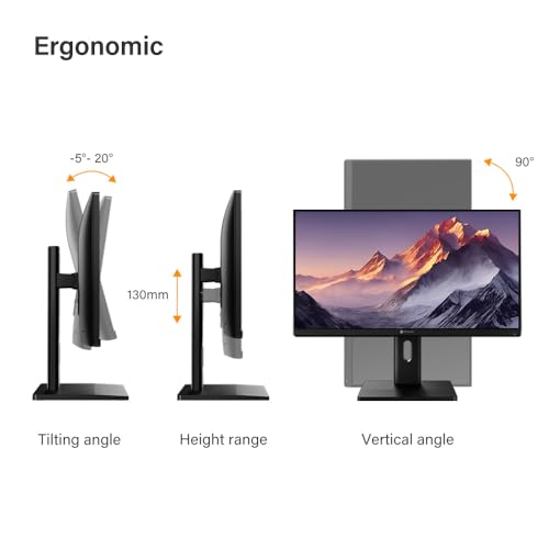 Image of AG Neovo EM2751 27-inch 4K UHD (3840 x 2160) IPS Computer Monitor, USB-C with 65W PD, 60Hz, 5ms, 100% sRGB, Tilt /Pivot /Height Adjustable Stand, Dual HDMI 2.1, DisplayPort 1.4