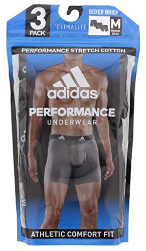 Adidas Men's Stretch Cotton 3-Pack Boxer Brief, Black/Black Black/Black Black/Black, Medium #TOP7