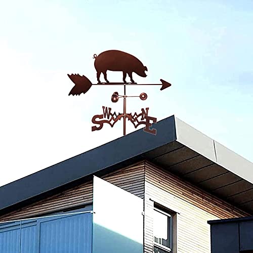 Massagers Stainless Steel Weathervane Pig Weather Vane,Decorative Wind Direction Indicator,Retro Durable Farm Scene Garden Stake Wind Vane,For Outdoor Measuring Tool #TOP5