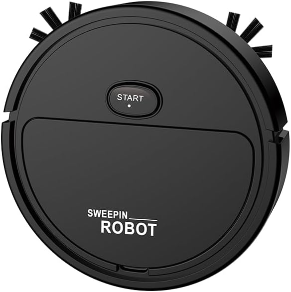 Genérico Robot Aspirador Inteligente Robot Aspirador y trapeador Robot 3 en 1, navegación Inteligente, ultradelgado y silencioso, autonomía de 60 Minutos, Muy Adecuado para Suelos Duros (Negro)