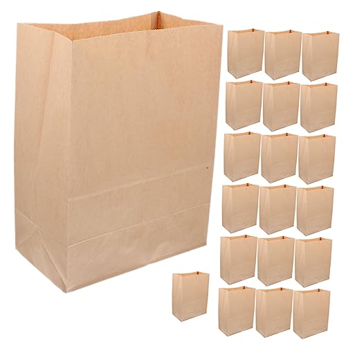 UKCOCO 20個 フライドポテトの袋 キャンディーバッグ 紙ビスケット袋 小さな紙袋 light ポーチ ギフトバッグ 平らな 耐油紙 パン袋 梱包袋 収納袋 クラフトペーパー