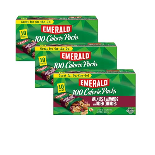 Emerald Nuts, Natural Walnuts & Almonds with Dried Cherries, 100 Calorie Pack, 10 Ct, 6.7 Oz (Pack of 3)