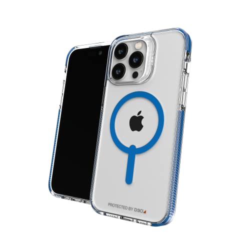 ZAGG Gear4 Santa Cruz Snap D30 Coque de Protection Compatible avec iPhone 14 Pro Max, Fine, résistante aux Chocs, Chargement sans Fil, magnétique, Compatible MagSafe, (Bleu)