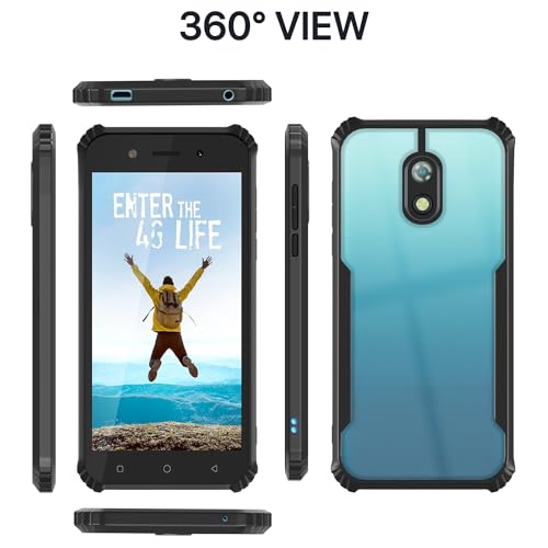 Image of Pikkme itel A23 Back Cover | Crystal Clear Transparent Back | Ultra Hyrbid | Full Camera Protection | Raised Edge | Bumper Back Case (Black)