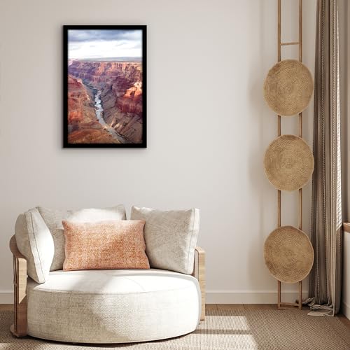 Americanflat 17x26 Poster Frame with Polished Plexiglass - Black Picture Frame - Wide Photo Frames Made of Engineered Wood for Vertical or Horizontal Wall Display - Epic Collection - Black