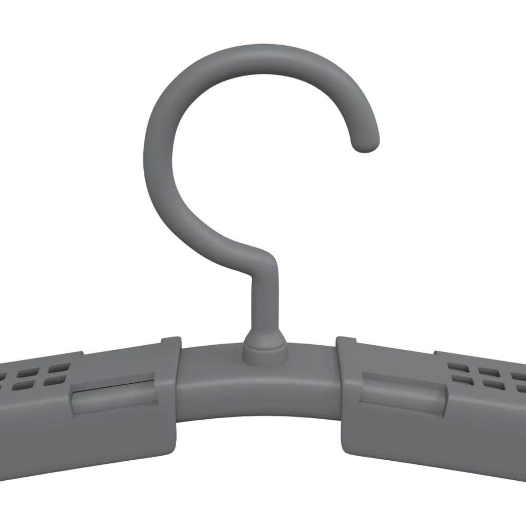Ausziehbare Kleiderbügel Set 5 Stk. Grau, 37,5 bis 51,5 cm, PP Kunststoff, mit gebogenem Schulterdesign, platzsparend für Hemd Jacke Rock Anzug Organisation