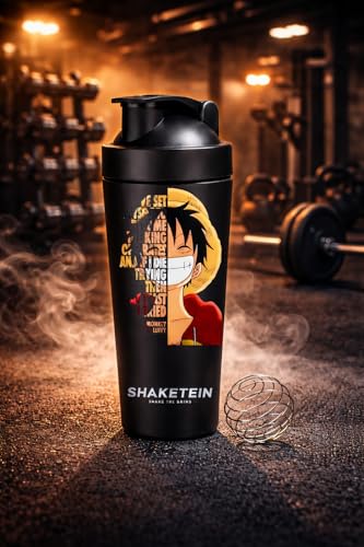 Image of Stainless Steel Gym Shaker Bottle 750ml | Leak Proof Protein Mixer Shaker | BPA Free | Metal Sports Water Bottle for Gym, Workout & Fitness (Anime-19-BLACK)