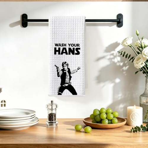 Image of Please Wash Your Hans Kitchen Towels S Wars Dish Towel Hand Towel | Funny Waffle Weave Cloth Tea Kitchen Towels Accessories, Geek Home Kitchen Bathroom Decor, Housewarming Gifts 14x24 Inch