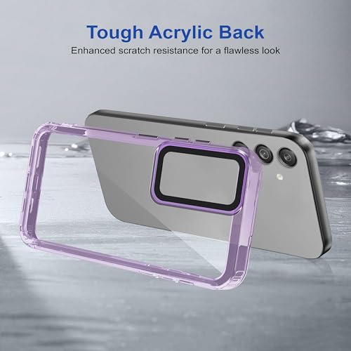 Image of amazon basics Back Case Cover for Samsung Galaxy F55 5G | Compatible for Samsung Galaxy F55 5G Back Cover | Case Cover with Camera Protection | (TPU + PC | Translucent Purple)