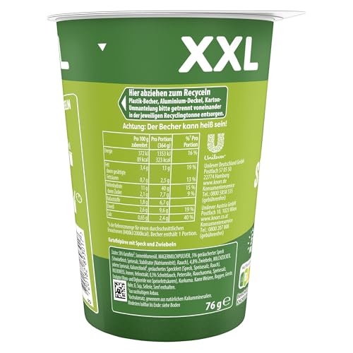 Knorr Potato Pot Speck & Zwiebeln XXL leckeres, schnelles Kartoffelgericht fertig in nur 5 Minuten ( 8er pack x 76g )