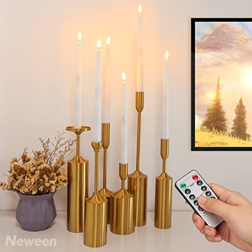 image for Neween Flameless LED Taper Candles Flickering with 10-Key Remote, Hang
