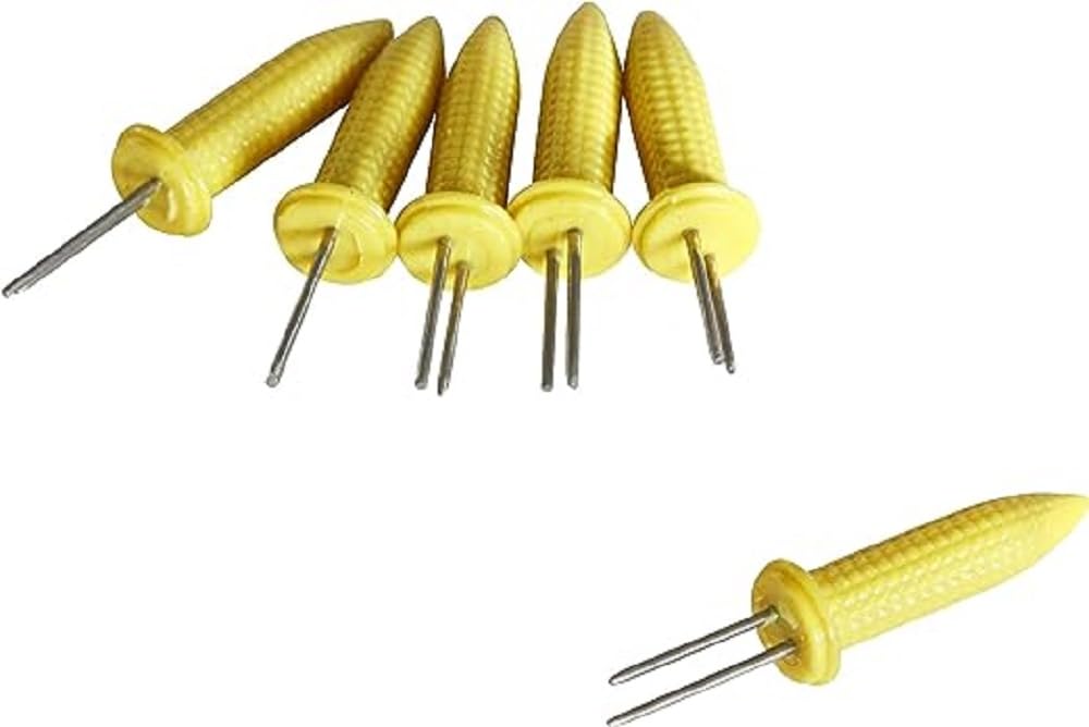 Fackelmann 56715 Corn Skewers Set of Plastic/Stainless Steel, Yellow