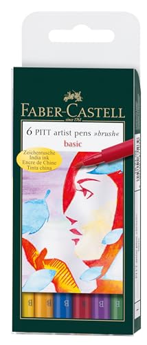 Image of Faber-Castell Pitt Artist Basic Color Pen Set - Pack of 6