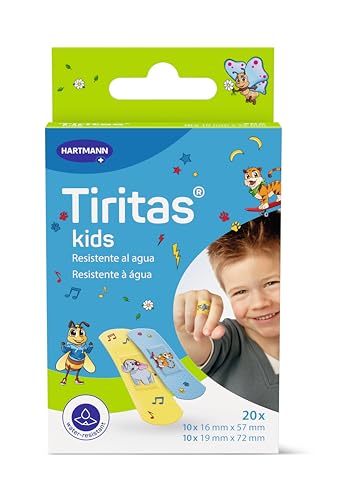 Tiritas Kids: Apósitos infantiles ideales para los más pequeños con divertidos diseños. En 2 tamaños. 20 unidades.
