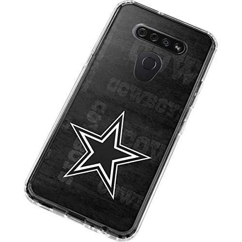 Skinit Clear Phone Case Compatible with LG K51/Q51 - Officially Licensed NFL Dallas Cowboys Black & White Design