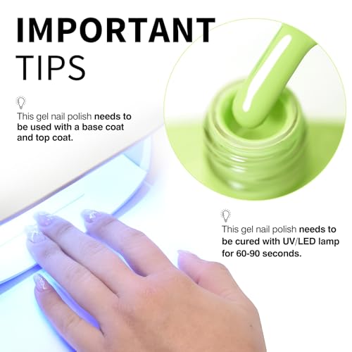 Image of CANNI 9ml Light Yellow Green Gel Nail Polish High Gloss UV LED Soak Off Gel