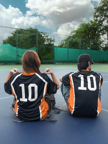 Image of ComicSense Unisex Anime Oversize Jersey T Shirts for Men and Women, Karasuno #10 Printed Anime Jersey Tee
