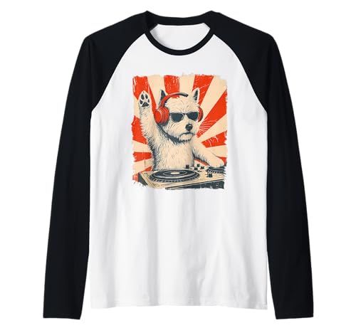 West Highland White Terrier, DJ, House-Musik, Retro-Hundeliebhaber Raglan