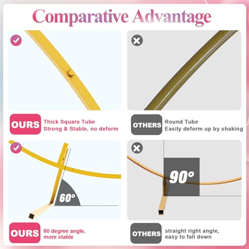 Fomcet 7.2FT Wedding Arch Round Backdrop Stand Gold Metal Circle Wedding Arch for Ceremony Birthday Party Anniversary Bridal Baby Shower Graduation Decoration - Image 5