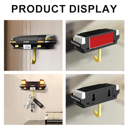 Image of Vintage Car Open Headlights Key Holder for Home Decor Stylish, Stickable Wall Mount Key Stand Rack (Vintage)